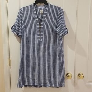 Linen blend tunic dress